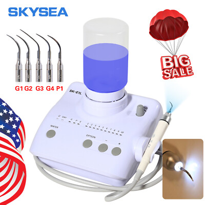 Dental Ultrasonic Piezo Scaler LED Handpiece 2 Bottles fit EMS Woodpecker UPS
