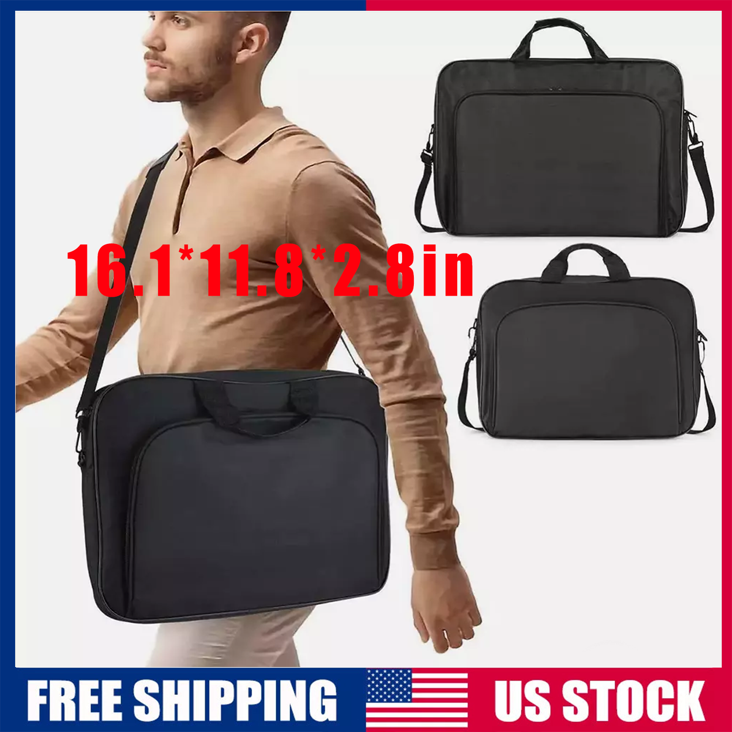 Sleek Laptop Bag with Shoulder Strap Fits 13