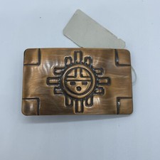Vintage Belt Buckle Sun God Southwest Tribal Chambers U.S.A. Metal 3"