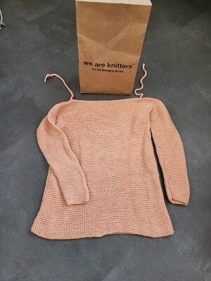 Pullover WAK We Are Knitters Selbstgestrickt Gr. L Lachsfarben