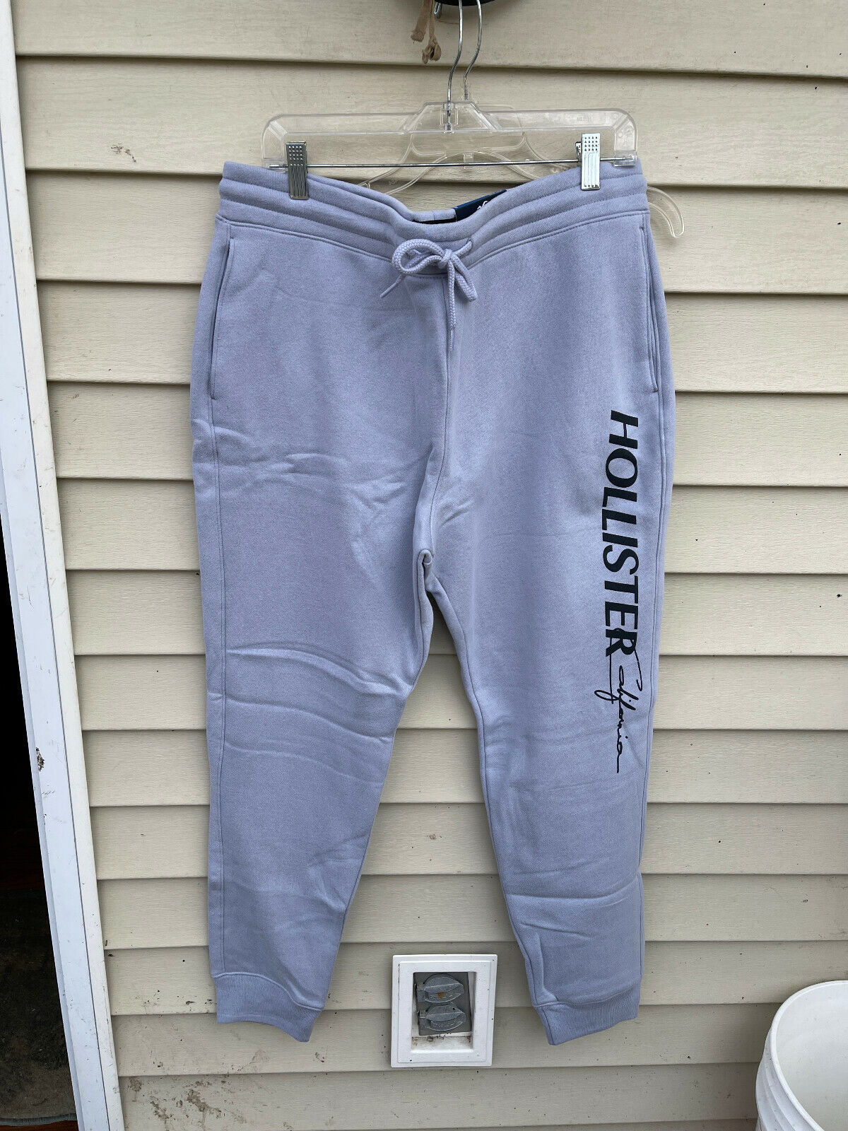 NEW Hollister Men's Skinny Fleece Jogger Pants light purple SIZE XL