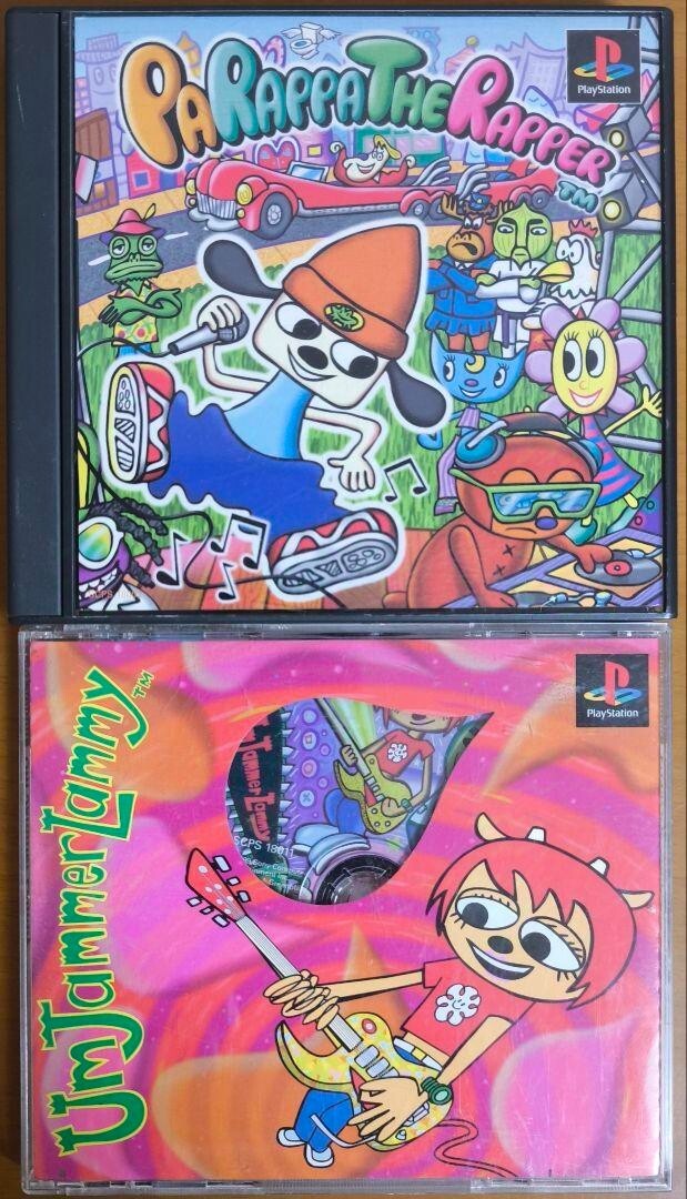Lot 2 Parappa the Rapper ＆ Um Jammer Lammy Set PS1 Sony