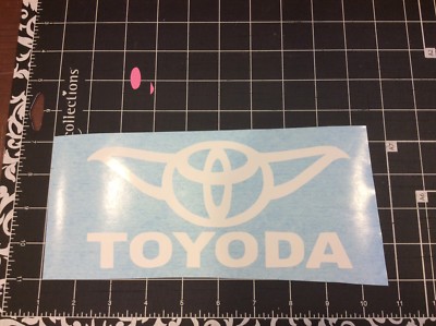 Toyoda Toyota Yoda MR2 Celica Tacoma car truck window sticker decal White 