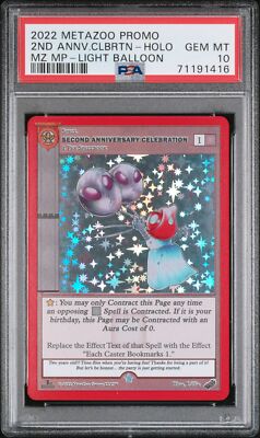 2022 METAZOO PROMO SECOND ANNIVERSARY CELEBRATION-HOLO PSA 10 | eBay