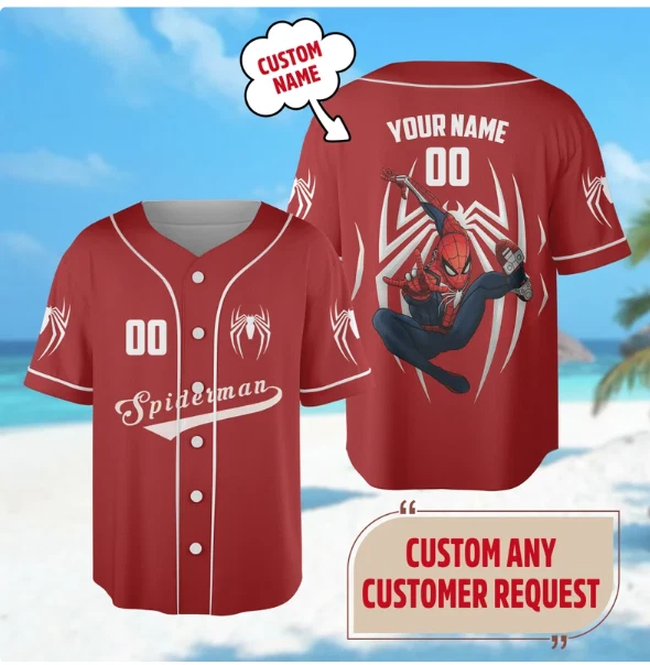 Personalized Spiderman Baseball Jersey Shirt