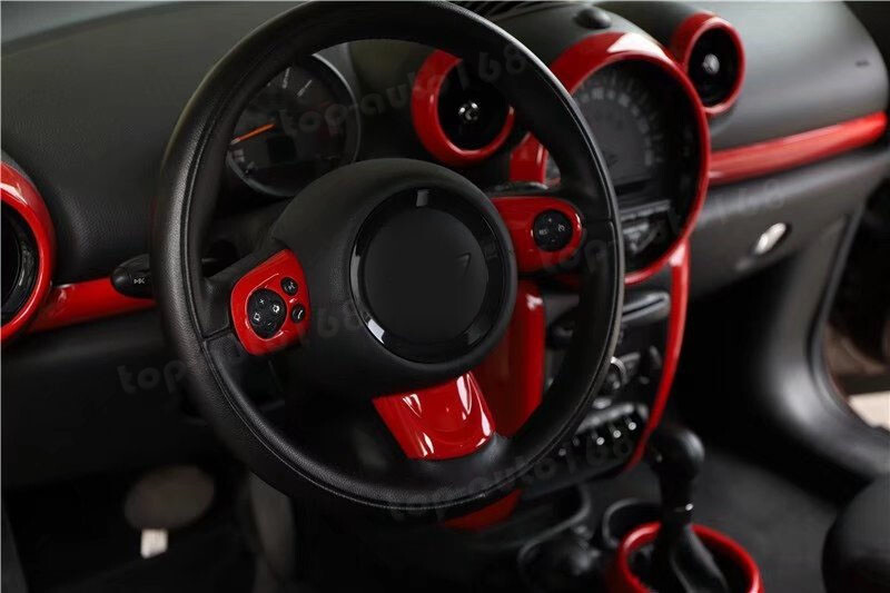ABS Red Full Interior Decor Cover Trim 30PCS For MINI 2013-2016 ...