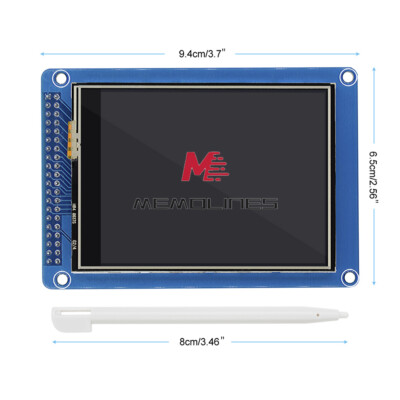 3.2 Inch TFT LCD Display Module + Touch Panel & SD Card Cage – 8-Bit Interface, Gray, For Arduino