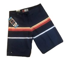 MICROS-Boys/Youth-Swim/Board Shorts Blue/Striped-SZ: 16-NEW-