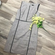 Anne Taylor Sleeveless Khaki Career Dress Size 6P