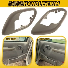 Set 2 Inside Interior Door Handle Bezels Trim Brown for 95-99 Chevy GMC Truck