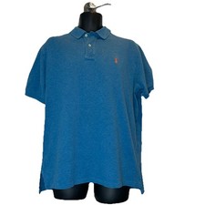 Ralph Lauren Polo Shirt Mens XL Blue Pony Button Short Sleeve Classic Fit