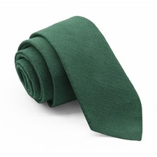 Cotton Ties for Men Solid Color Skinny Tie Mens Necktie for Wedding Dark Green