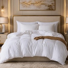 White Super Soft Duvet Cover Queen Size, 3 Pcs Washed Cotton-Like Microfiber ...