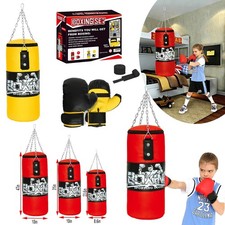 Unfilled Heavy Boxing Punching Bags w/ Gloves for MMA Karate Kickboxing Training