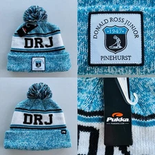 Pukka Donald Ross Junior Pinehurst Beanie Hat DRJ Pom Blue White Golf NWT