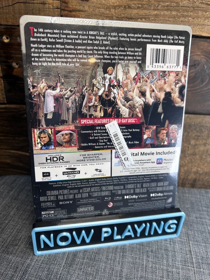 A Knight's Tale Knights SteelBook 4K UHD + Blu-ray Heath Ledger OOP Sealed NEW - Image 2 of 3