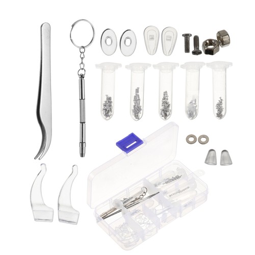 Kit de herramientas de reparación de gafas de sol Kits de gafas con tornillos Almohadillas para nariz - Imagen 6 de 12