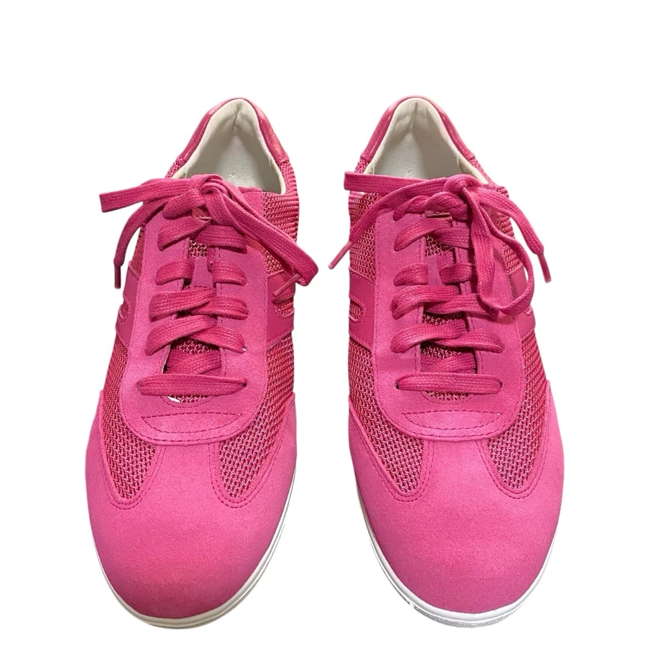 Geox Respira Mujer Parte Superior Baja Retro Delgada Rosa Gamuza Zapatilla Corredores Bajo Perfil 10 Foto 2 de 4