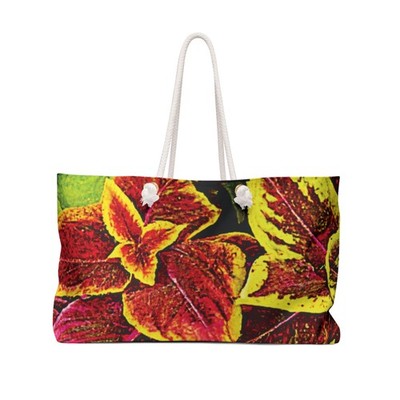 Variegated Coleus Leaf Weekender Bag | Colorful Botanical Tote
