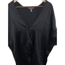Victoria's Secret Women's Angel Satin Kimono Short Robe Size One Size Black New