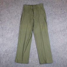 Vintage Military Pants Mens 30x29 US Army OG-107 Sateen Field Trousers Baker 60s
