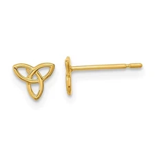 14k Solid Small Yellow Gold Celtic Knot Post Earrings Studs Ideal for children