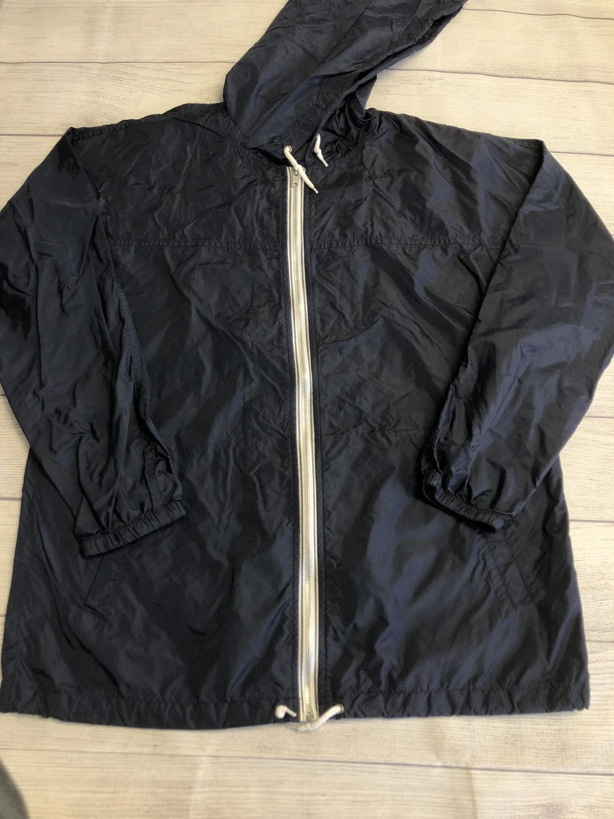 Eddie Bauer Jacket Mens Medium Blue Hooded Windbreaker Full Zip Lightweight
Opens in a new window or