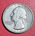 1934 US Washington SILVER Quarter! XF! Old US Coin!