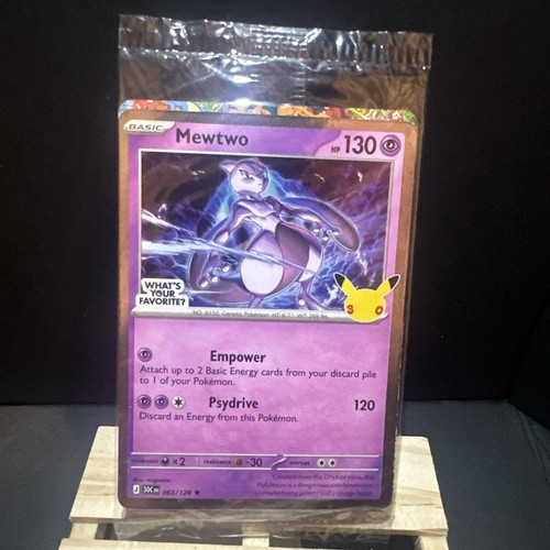 Target Pokemon (with Swirl) 30th Anniversary Mewtwo Promo 63/128 - Sealed NM
