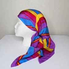 Vintage Liz Claiborne Large Vibrant Silk Scarf