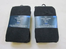 LOT OF 2 FADED GLORY GIRLS HEAVYWEIGHT COTTON TIGHTS SZ 12-14 BLACK NIP