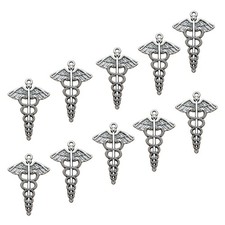  10 Pcs Collier Pendentif Bijoux Alliage Breloque Caducée Pour Métal