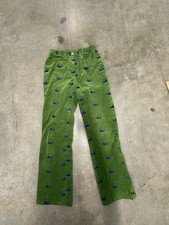 Vintage Lilly Pulitzer Pants Womens 2 Green Corduroy Whale Embroidered Logo 