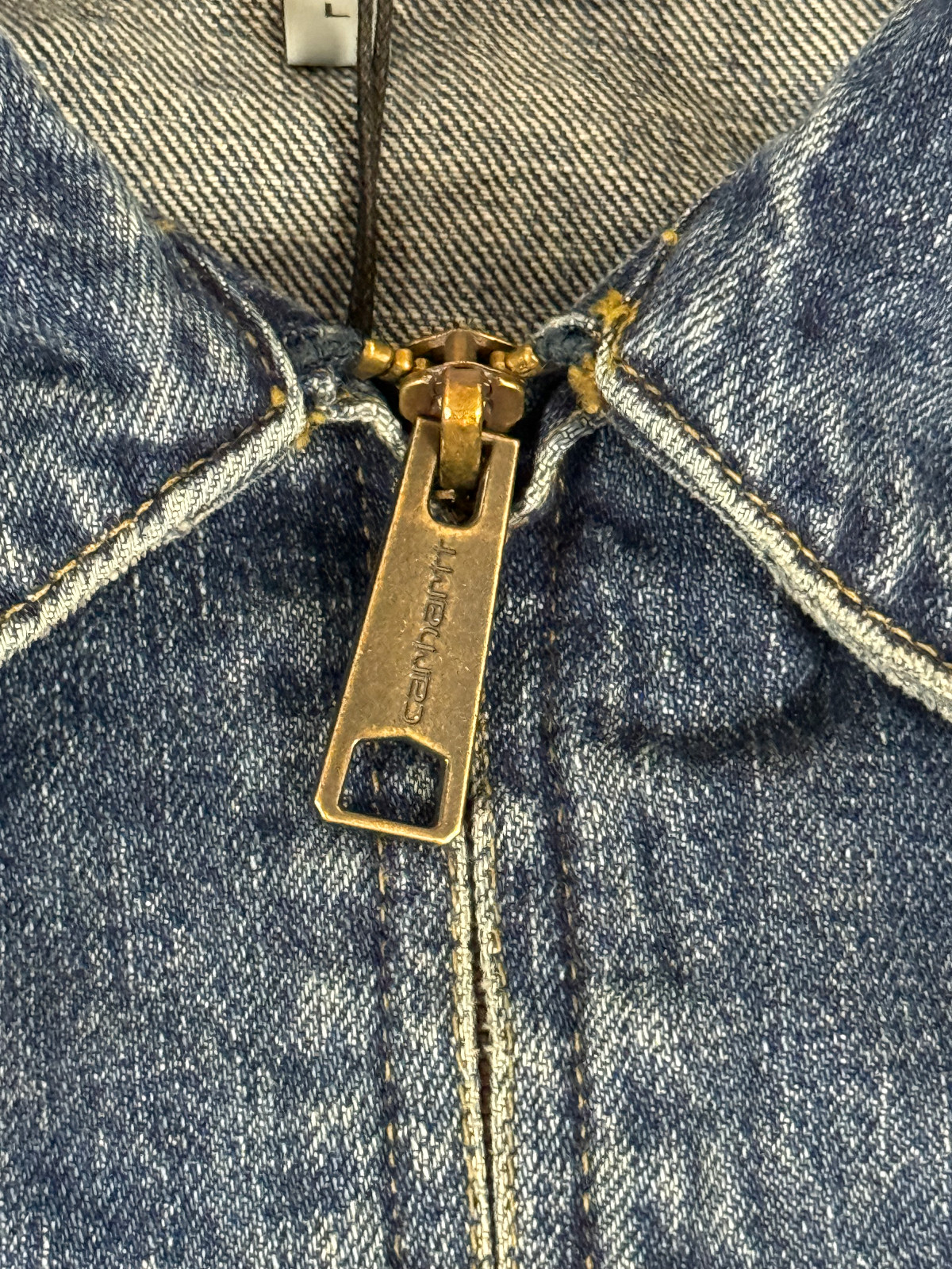 CARHARTT WIP OG DETROIT JACKET BLUE DARK USED WASH L NWT thumbnail 6