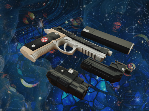 Resident Evil – Beretta 92F Samurai Edge / Wesker Replika Waffe KEINE ECHTEGUN - Afbeelding 2 van 3