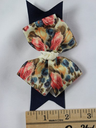 Nwot Handmade Kids Hair Bow Clip Floral Theme - Picture 5 of 5