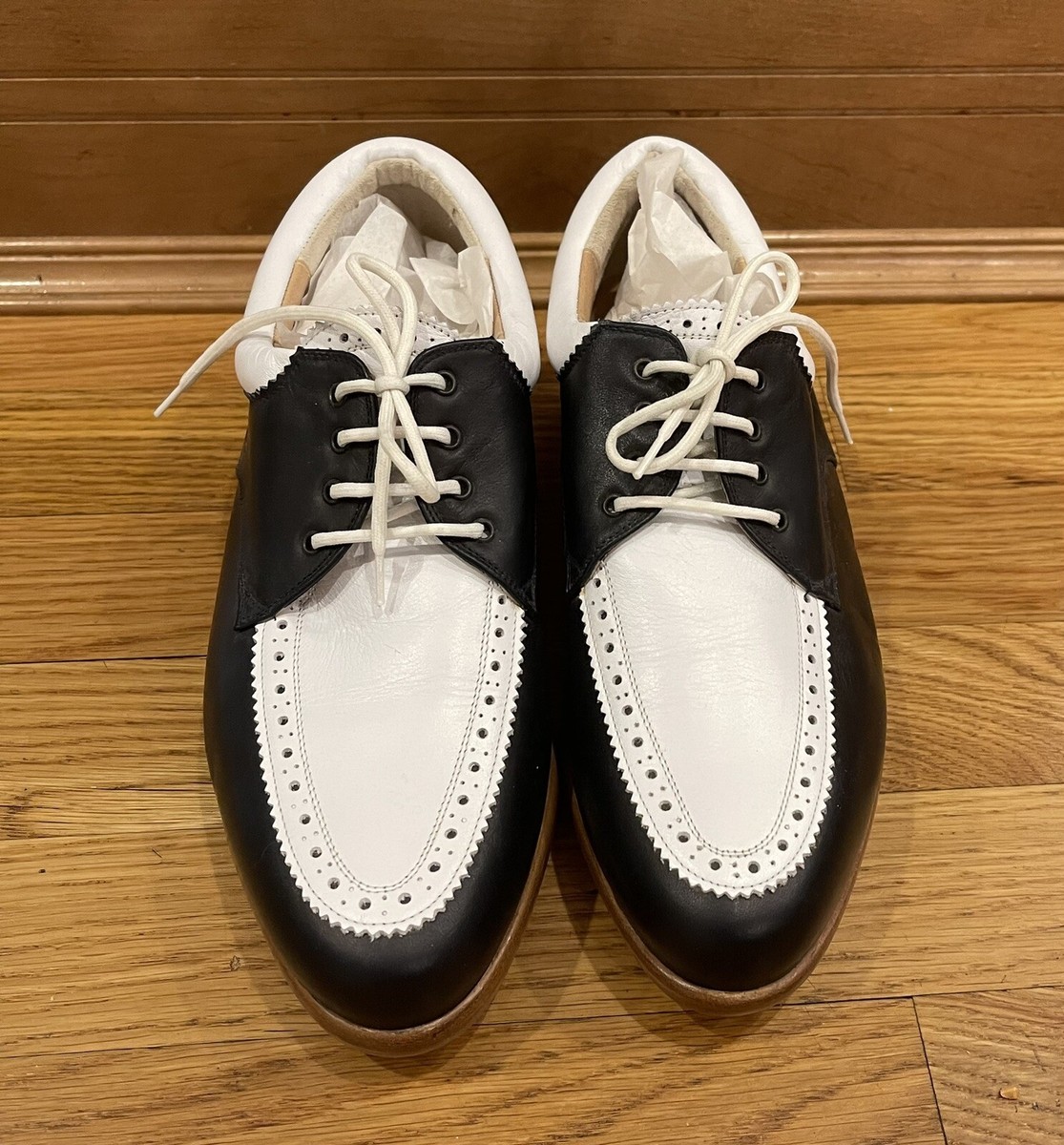 NWOT Walter Steiger Women's Leather Golf Shoes 37 Black White