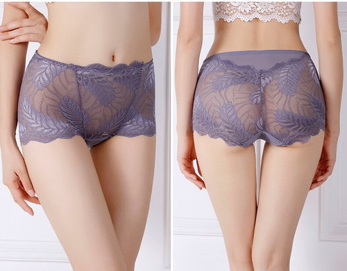 Women Brief High Waist G-string Mesh Leave Butt lifter Plus Size Underpant 89791 - Picture 31 of 34