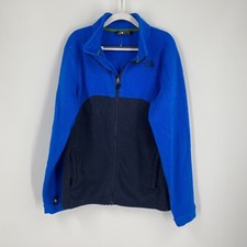 The North Face Boys Zipper Closing Blue Color Block Fleece Jacket size L 14/16