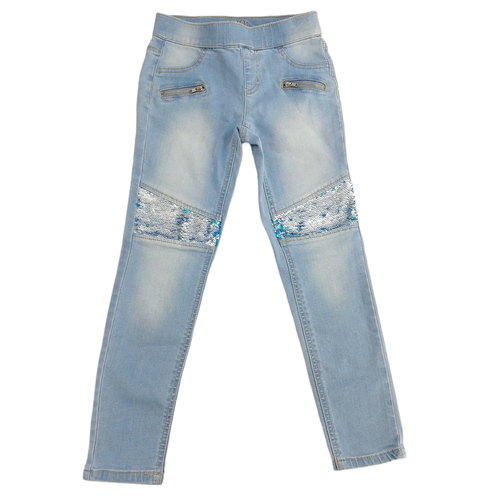 Justice Jeans Girls 8 Blue Sequin 