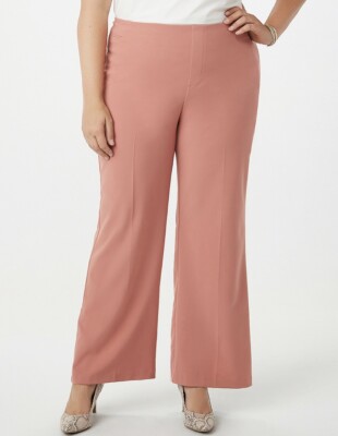 Roz Ali Dressbarn Secret Agent Pull On Dress Pants Pink Spice Tall Slacks 