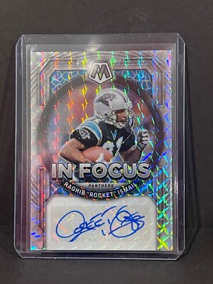 Raghib  Rocket  Ismail 2023 Panini Mosaic IN FOCUS AUTO SILVER PRIZM Panthers