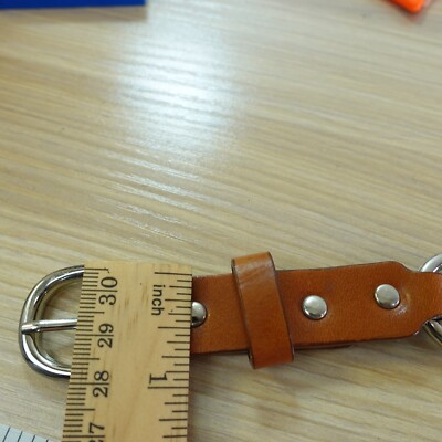Bohemian Leather Disc Ring Belt Women 36 Medium Brown  display picture 1