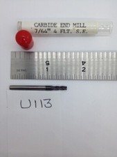 1 NEW USA 7/64" DIAMETER CARBIDE ENDMILL 4 FL SQ. 1-1/2" OAL. 3/8" LOC U113
