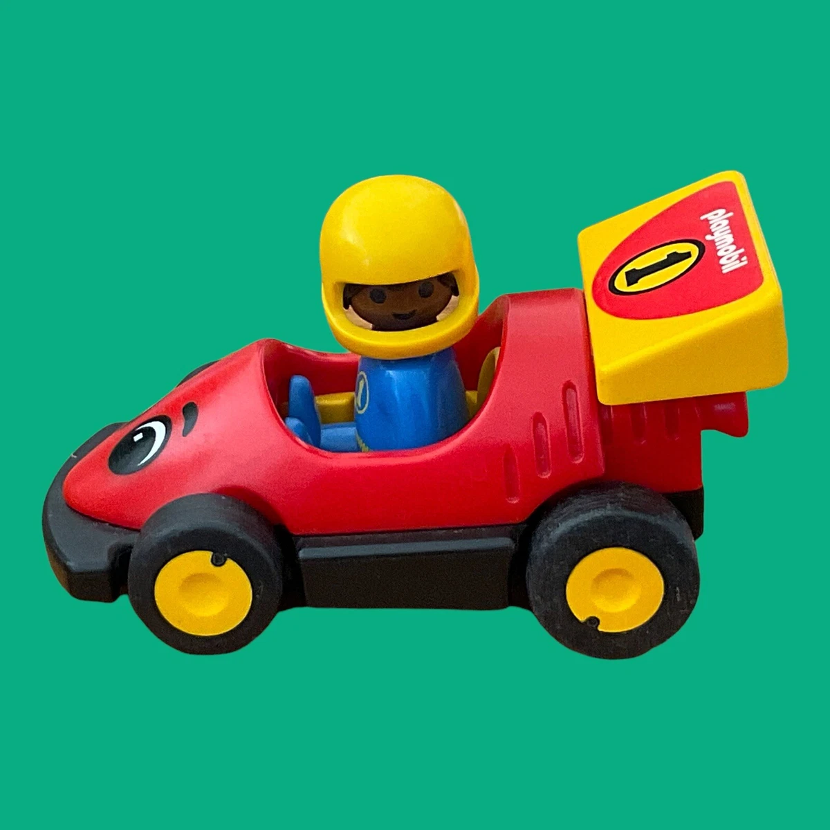 Playmobil 1.2.3 123 Rennauto mit Rennfahrer Dunkelh utig P23 eBay