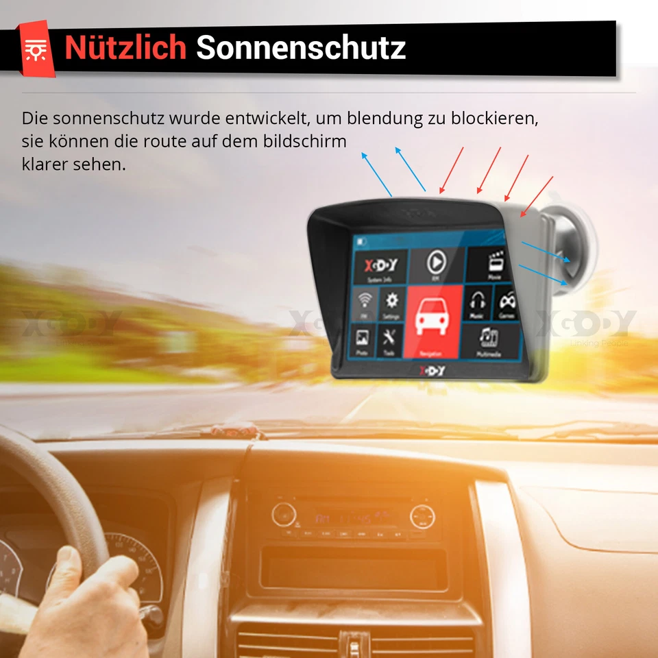 XGODY 7 Zoll GPS Navi Navigation für Auto LKW PKW Navigationsgerät DE Karten POI - Bild 4 von 4