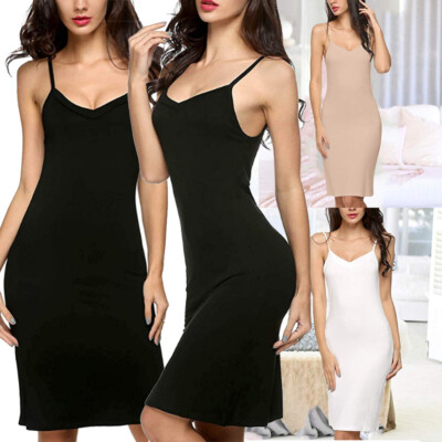Sexy Cotton Lingerie Full Slip Babydoll Soft Dress Chemise Sleepwear for Women