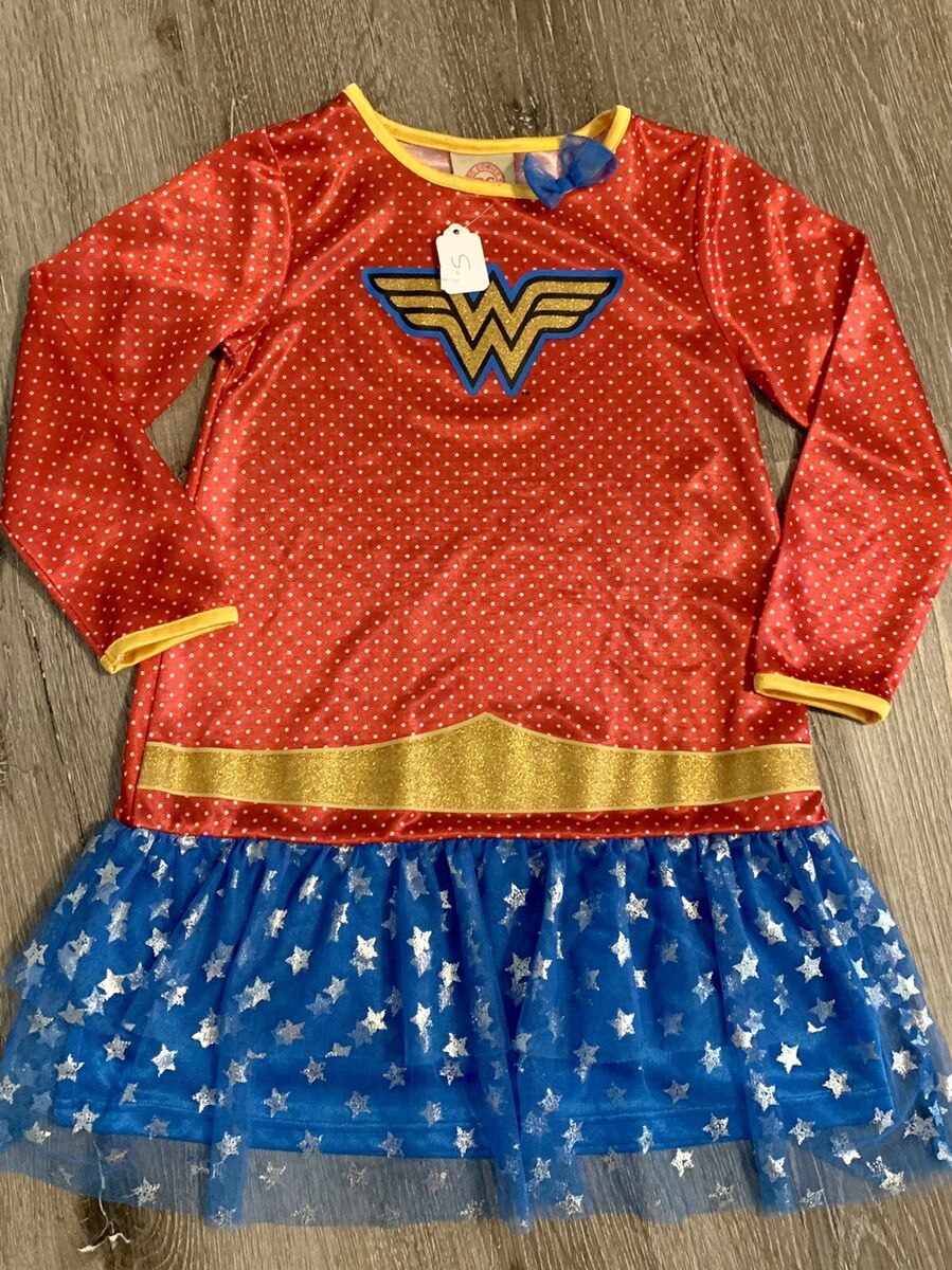 Toddler Long Sleeve Wonder Woman Dress Costume - DC Comics 