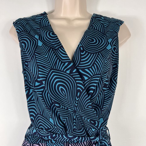 Taylor Mini Dress Womens Size 10 Hi/Low Belted Faux Wrap A-Line Sleeveless Party - Picture 2 of 11