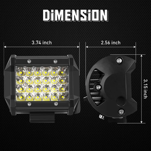 42" Tri-Row LED Light Bar + 4" Pods + Wire Combo Kit for JEEP Wrangler JK Truck - Foto 16 di 24